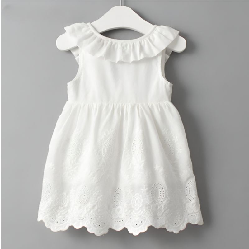 SunLily – Backless White Summer Dress for Baby Girls