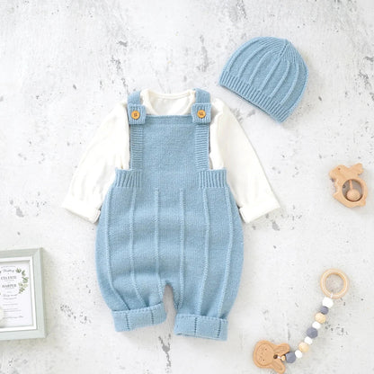 Sleeveless Knitted Baby Romper Set