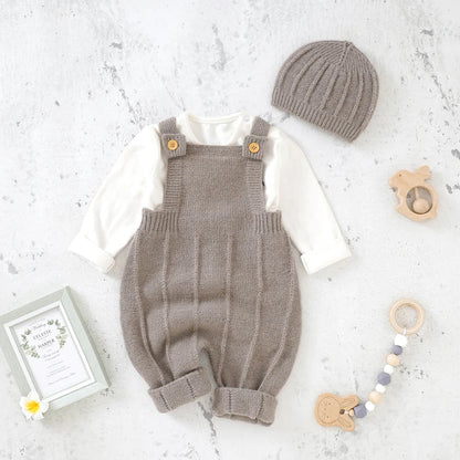 Sleeveless Knitted Baby Romper Set