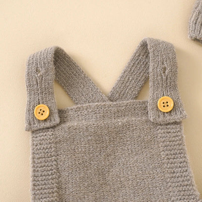 Sleeveless Knitted Baby Romper Set