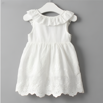 SunLily – Backless White Summer Dress for Baby Girls